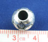 Picture of Zinc Based Alloy European Style Large Hole Charm Beads Antique Silver Color Football 11mm x 10mm, Hole: Approx 4.6mm, 15 PCs