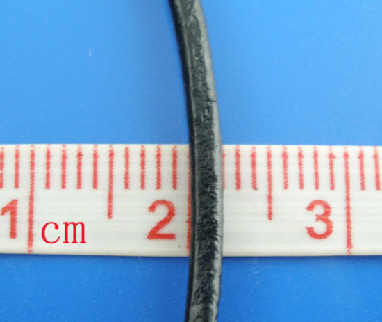 Image de 10M Cordon en cuir véritable Noir Rond 2mm