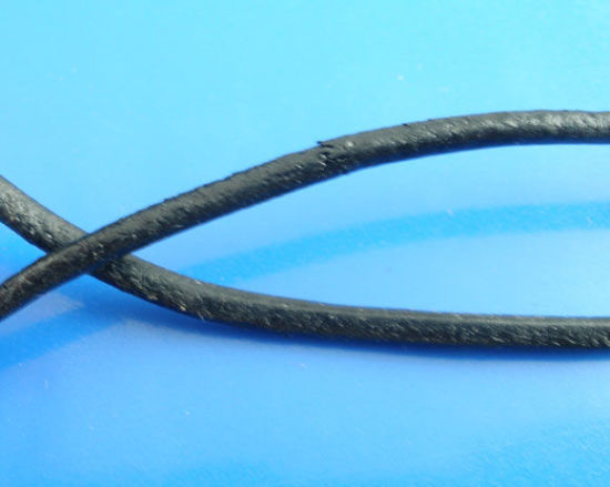 Image de 10M Cordon en cuir véritable Noir Rond 2mm