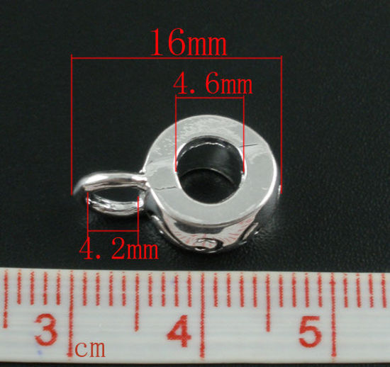 亜鉛合金 ヨーロッパ風 ベイル 円形 Sパターン 銀古美 16mm x 7mm、 10 個 の画像
