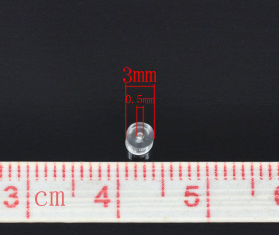 Picture of Rubber Ear Nuts Post Stopper Earring Findings Cylinder Transparent 3mm x 3mm, 1000 PCs