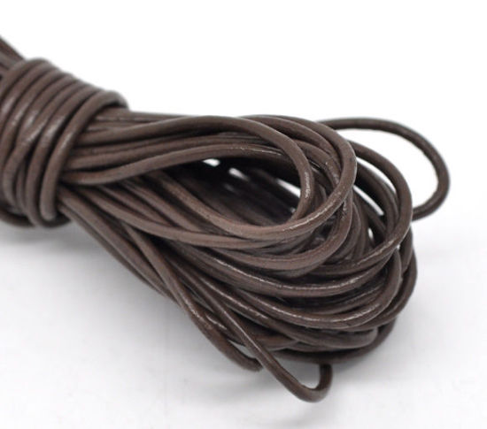 Image de 10M Cordon Simili cuir Café 2mm