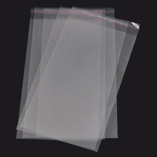 Image de Sachets Autocollantes Auto-Scellants en Plastique Rectangle Transparent (Espace Utilisable: 28.5x18cm) 31cm x 18cm, 50 Pcs