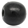 Picture of Natural Wood Spacer Beads Round Dyed Black 14mm Dia,Hole:Approx 4mm,100PCs