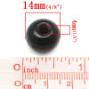 Picture of Natural Wood Spacer Beads Round Dyed Black 14mm Dia,Hole:Approx 4mm,100PCs