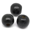 Picture of Natural Wood Spacer Beads Round Dyed Black 14mm Dia,Hole:Approx 4mm,100PCs