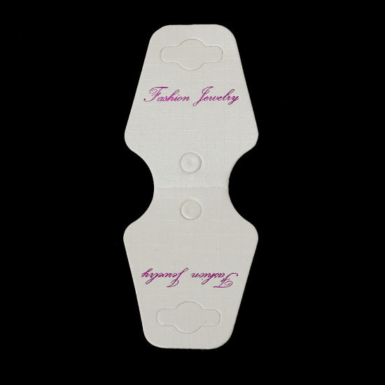 Picture of Paper Jewelry Necklace Display Cards Vase White Message Pattern 8cm x3.2cm(3 1/8" x1 2/8"), 1 Bundle (Approx 200 Sheets)