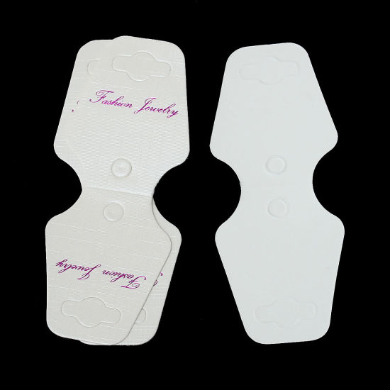 Picture of Paper Jewelry Necklace Display Cards Vase White Message Pattern 8cm x3.2cm(3 1/8" x1 2/8"), 1 Bundle (Approx 200 Sheets)
