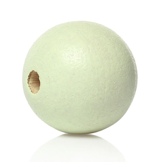 Image de Perles en Bois Naturel Forme Rond Bleu Marine Diamètre: 20mm, Tailles de Trous: 3mm-3.5mm, 50 Pcs