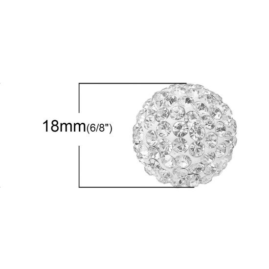 Image de 1 Pièce Perle de l'Harmonie pour Bola de Grossesse en Pâte Polymère Rond Blanc 18mm Dia.