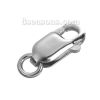 Picture of Sterling Silver Lobster Clasps Silver Rectangle W/ Closed Soldered Jump Ring 12mm( 4/8") x 5mm( 2/8"), 1 Piece