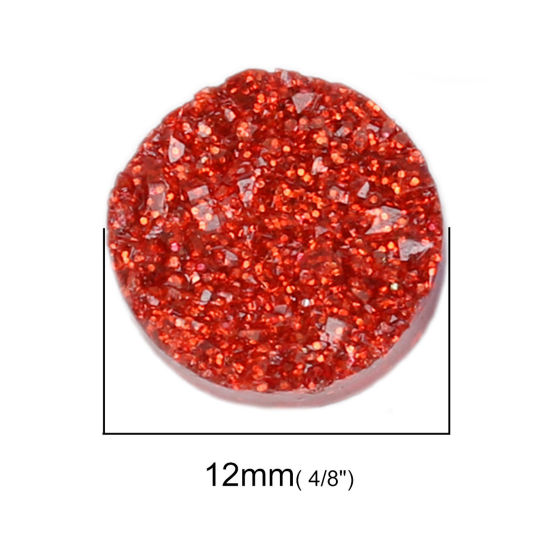 Image de Druzy Cabochon Dôme en Résine Rond Mixte Régulier 12mm Dia, 20 Pcs