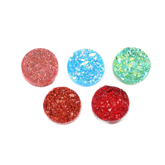 Image de Druzy Cabochon Dôme en Résine Rond Mixte Régulier 12mm Dia, 20 Pcs