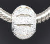 Picture of Brass European Style Large Hole Charm Beads Lantern Silver Plated Sparkledust About 11mm Dia, Hole: Approx 4.8mm, 3 PCs