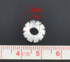 Picture of Brass European Style Large Hole Charm Beads Lantern Silver Plated Sparkledust About 11mm Dia, Hole: Approx 4.8mm, 3 PCs