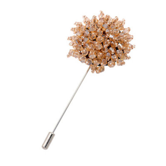 Image de Broche Epingle Fleur à Strass Jaune 88mm x 38mm, 1 Pièce