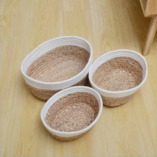 Picture of 1 Piece Jute Storage Container Box Basket Light Brown 27cm x 23cm