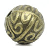 Picture of Spacer Beads Round Antique Bronze Pattern Carved 7mm Dia,Hole:Approx 1mm,50PCs