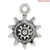 Immagine di Lega di Zinco Charm Ciondoli Sole Argento Antico Sole Disegno 17.0mm x 13.0mm, 50 Pz
