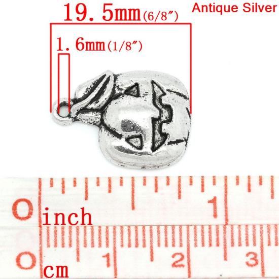 合金 チャームペンダント カボチャ 銀古美 19.5mm x 14.0mm、 30 PCs  の画像