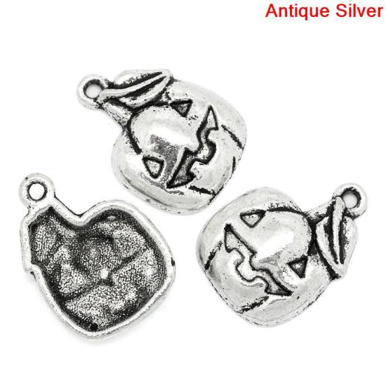 合金 チャームペンダント カボチャ 銀古美 19.5mm x 14.0mm、 30 PCs  の画像