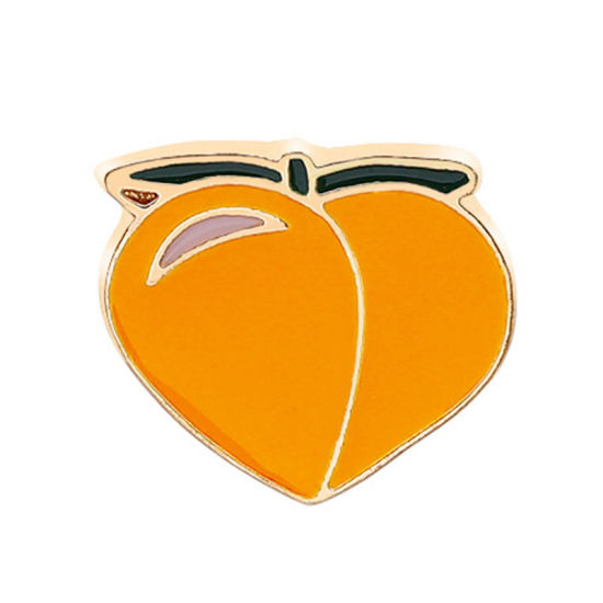 Image de Broche Epingle Orange 17mm x 15mm, 1 Pièce