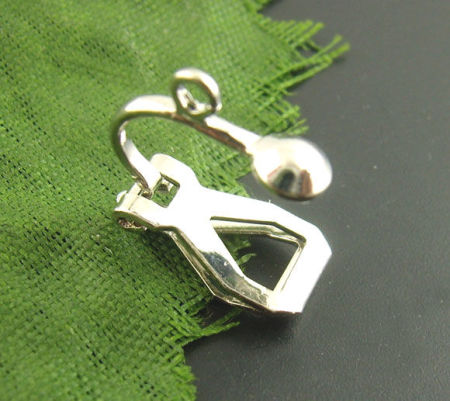 Серьги - Швензы с Замком Серебряный Тон 13x6mm 30 шт/уп