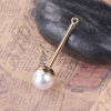 Picture of Acrylic One Pearl Jewelry Pendants Gold Plated White Acrylic Imitation Pearl 36mm(1 3/8") x 10mm( 3/8"), 10 PCs