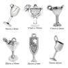 Imagen de Colgantes Aleación del Metal Del Zinc de Copa Plata Antigua Rhinestone 16.0mm x 8.0mm, 50 Unidades 