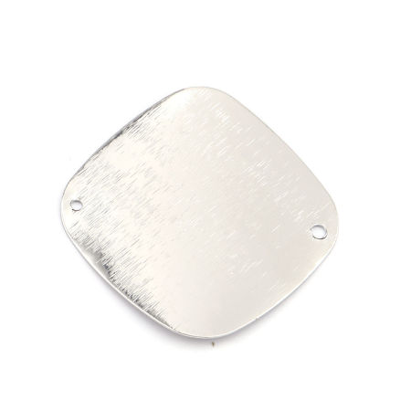 Brass Connectors Square Silver Tone 3.3cm x 3.3cm, 5 PCs