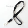 Picture of Polyester ID Holder Neck Strap Lanyard Black 43.5cm(17 1/8") long - 42cm(16 4/8") long, 20 PCs