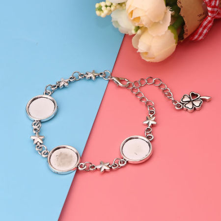 Bracelets Trèfle Pentacle Cabochon Rapportable