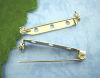Imagen de Pin Broches Aleación de Rectángulo Tono de Plata 3.3cm x0.5cm, 100 Unidades