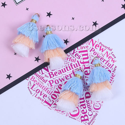 Image de Franges Pompons Glands en Coton Multicouche      
