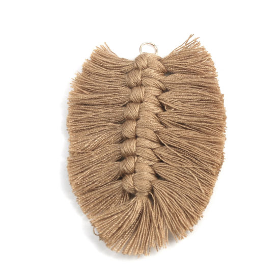 Image de Pendentifs Franges en Polyester Feuille Tissé     