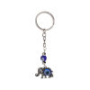 Imagen de Llaveros Elefante Plata Antigua Azul Mal de ojo Patrón Tallado 10.7cm x 3cm, 1 Unidad