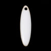 Immagine di Ottone Sequins Smaltati Charms Olive Colore di Ottone Bianco 20mm x 5mm, 5 Pz