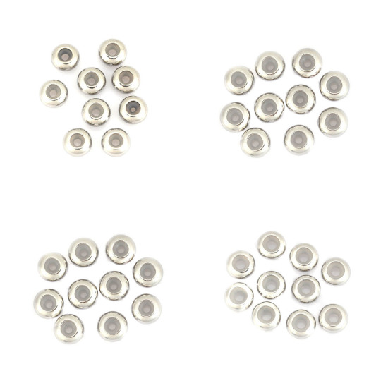 Image de Perles à Fermoir Coulissant en 304 Acier Inoydable Rond      