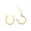 Imagen de 304 Acero Inoxidable Pendientes Círculos Chapado en Oro Ronda 15mm Dia., Post/ Wire Size: (17 gauge), 1 Par