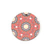 Immagine di Legno Charms Tondo Rosso Fiore Disegno 20mm , 20 Pz