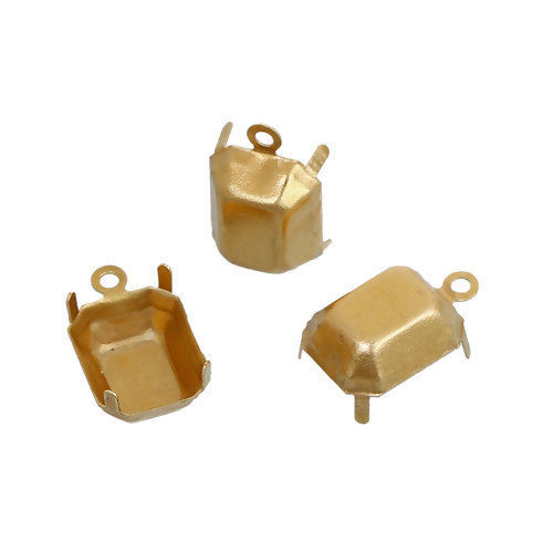 Image de Supports à Cabochon en Laiton Rectangle