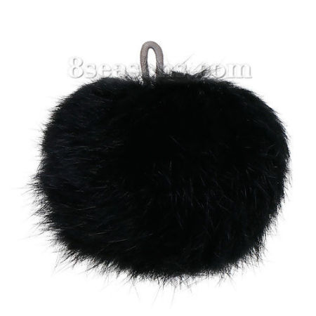 Angora Pom Pom Balls DIY Craft Decoration With Ring 