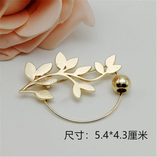 Image de Broche Epingle Feuille Doré 1 Pièce