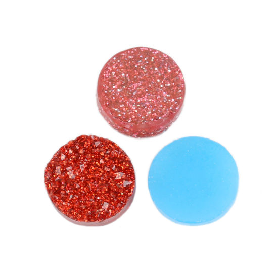 Image de Druzy Cabochon Dôme en Résine Rond Mite Régulier   