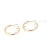 Imagen de Latón & Plata de Ley Pendientes Círculos Anillo 18K Oro Real Chapado 28mm x 25mm, Post/ Wire Size: (20 gauge), 4 Unidades