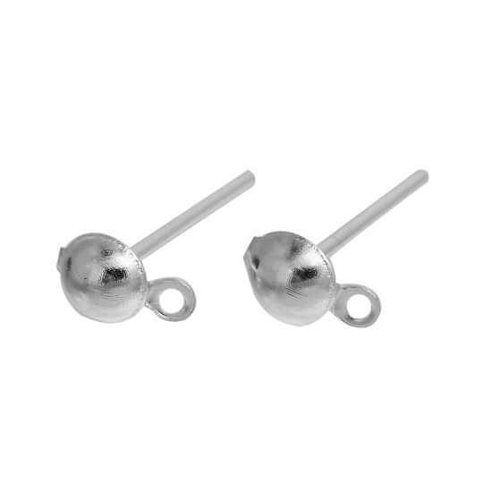 Image de Apprêts de Boucles d'Oreilles Puces en Alliage de Zinc avec Boucle Forme Rond     