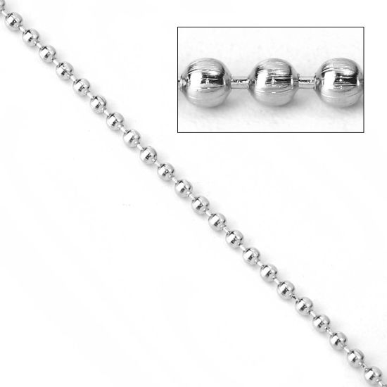 Image de Chaîne Maille Bille en Alliage de Fer Argent Mat 2mm, 10 M