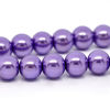 Immagine di Vetro Sciolto Perline Tondo Colore Viola Nulla Disegno Colore Placcato Circa 10mm Dia, Foro: Circa 1mm, 82cm lunghezza: 2 Fili （Circa90 Pezzi/Treccia)