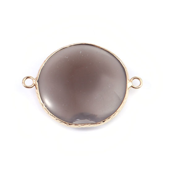 Image de (Classement A) Connecteurs en Agate ( Naturel ) Rond