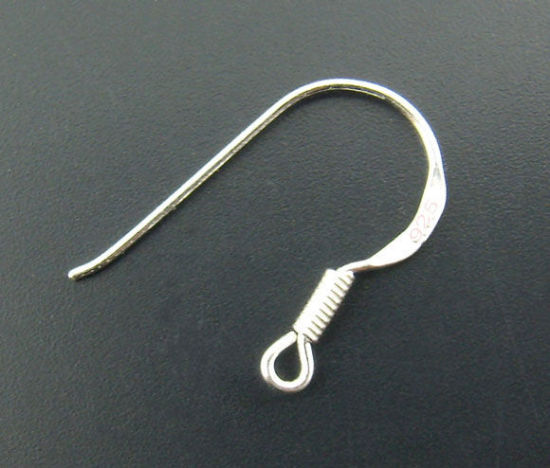 Image de Apprêts de Boucles d'Oreilles Crochets d'Oreille en Argent Pur Forme Courbé Argent     